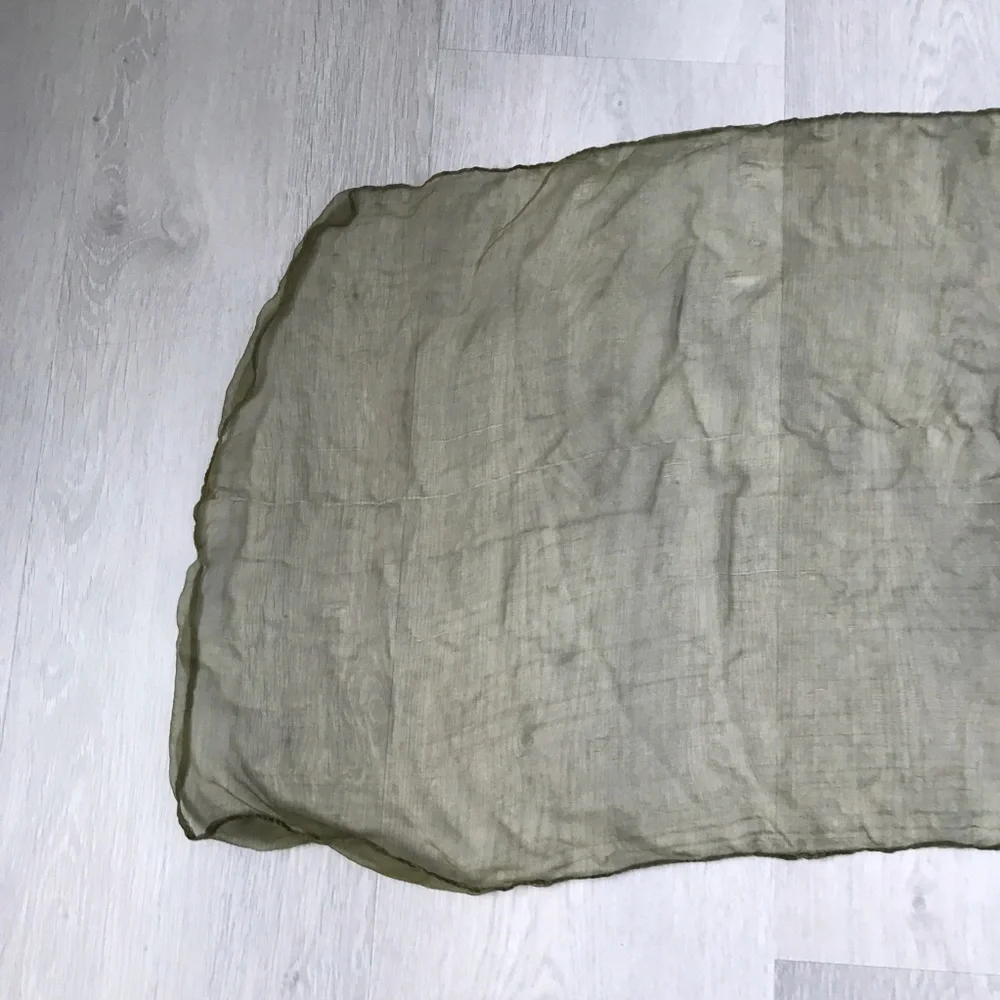 ORGANZA HUNTER GREEN SHEER RECTANGLE SCARF WOMENS